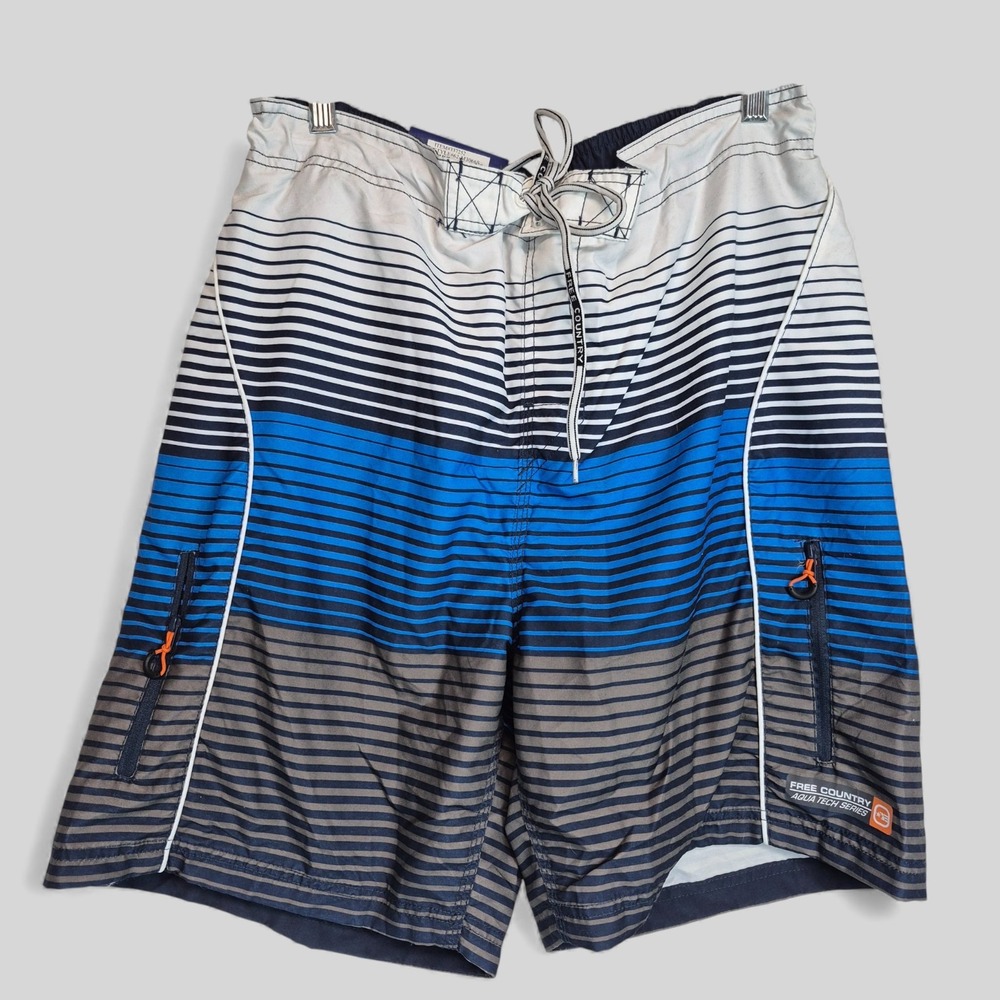 Free Country Mens XL‎ Aqua Tech Series Swimming Trunks Mesh Lined Drawstring NWT